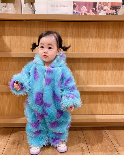 Cute Animal Baby Jumpsuit With Hooded Zipper