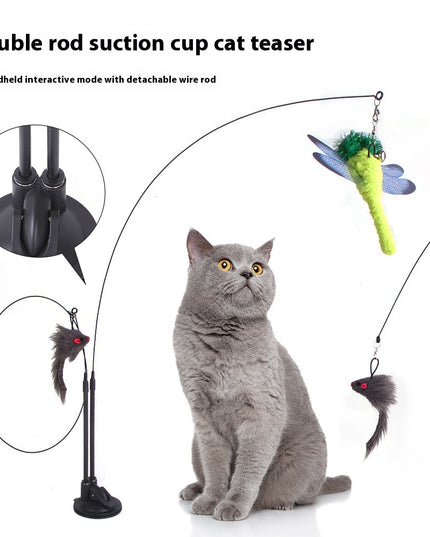 Cat Sucker Teaser Toy – Self-Play Suction Cup Cat Wand