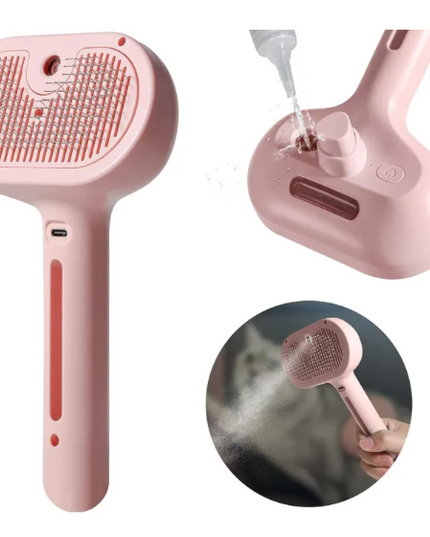 Pet Hair Spray Brush – 2-in-1 Grooming Brush for Cats & Dogs