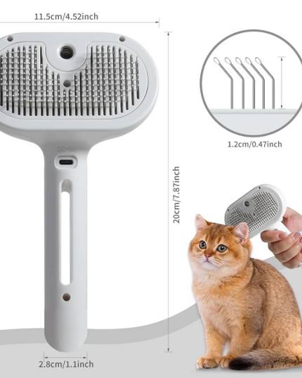 Pet Hair Spray Brush – 2-in-1 Grooming Brush for Cats & Dogs