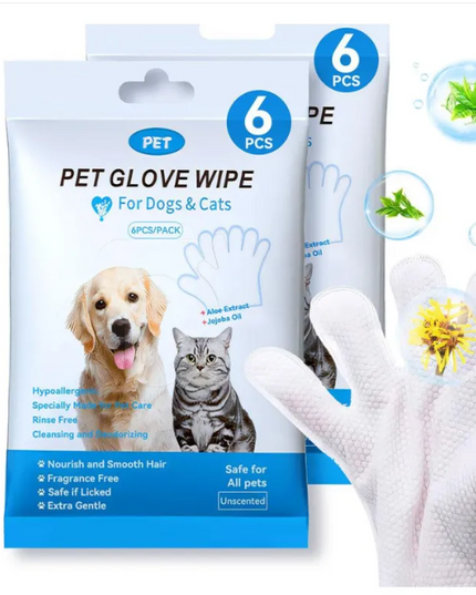 Pet Cleaning Gloves & Wipes – Grooming & Quick Clean Set