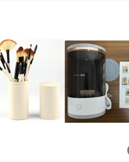 Rechargeable electric makeup brush cleaner and dryer